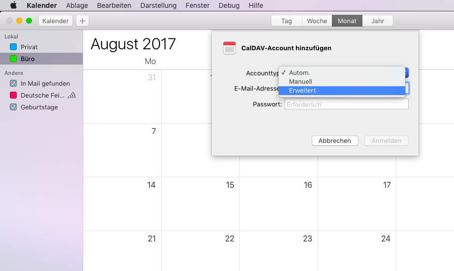Synchronisation mit Apple Kalender - Online Terminbuchung - Appointmind