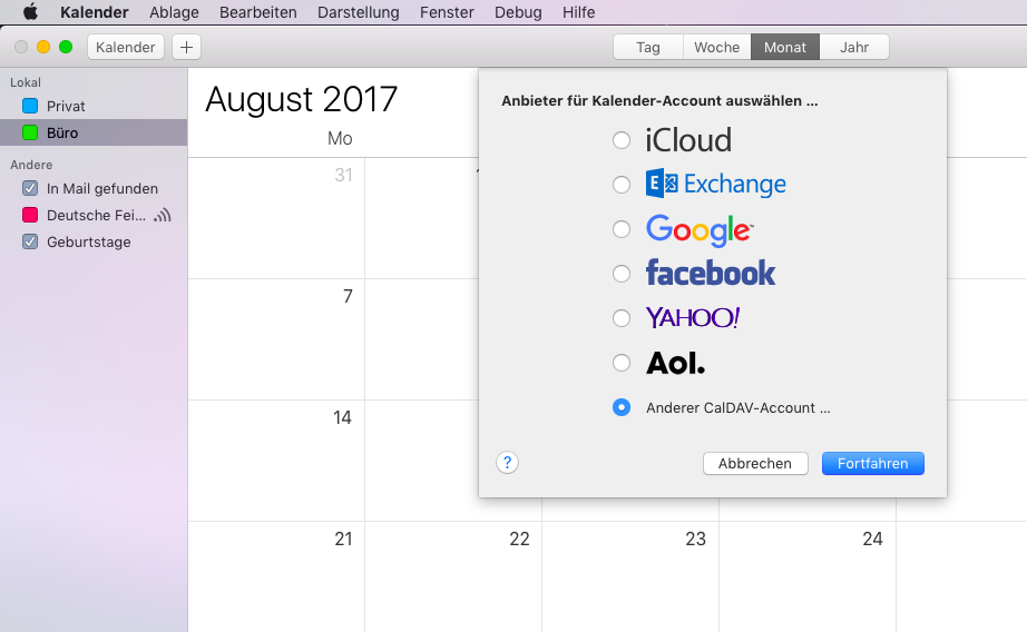Synchronisation mit Apple Kalender - Online Terminbuchung - Appointmind