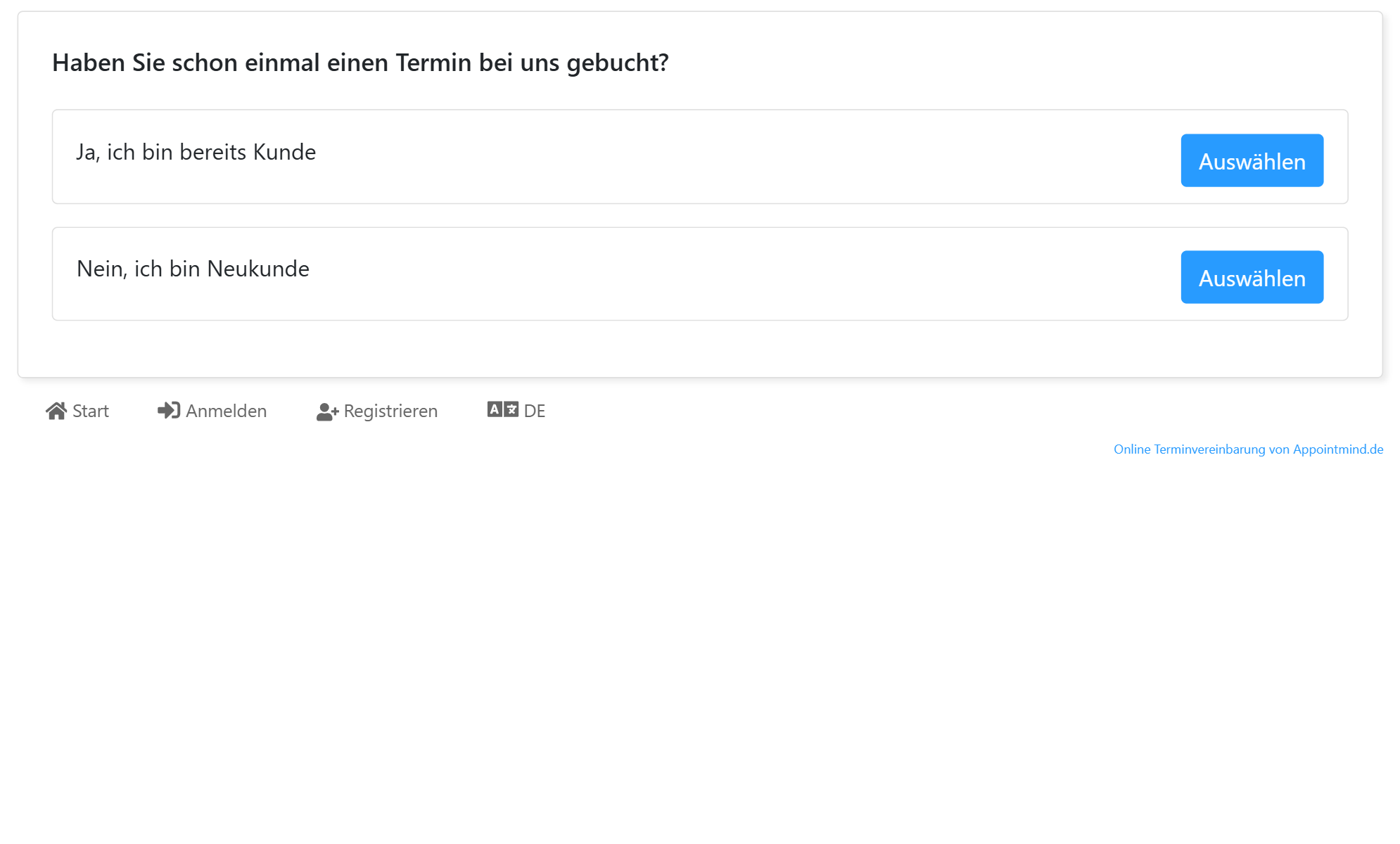 Klicken Sie bei Nein, ich bin Neukunde auf Auswählen